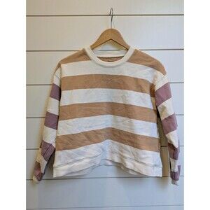 Madewell 100%Cotton Pullover Sweatshirt Women's XS Colorblocked Oversized Stripe